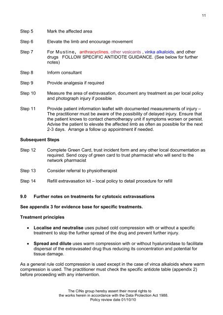 Collaborative Intravenous Nursing Service (CINS) Guidelines