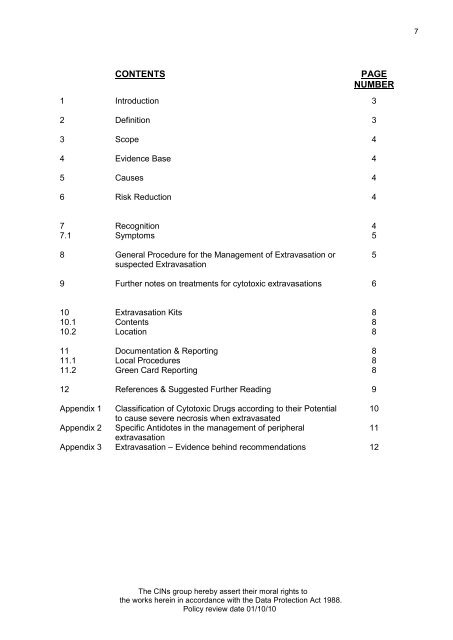 Collaborative Intravenous Nursing Service (CINS) Guidelines