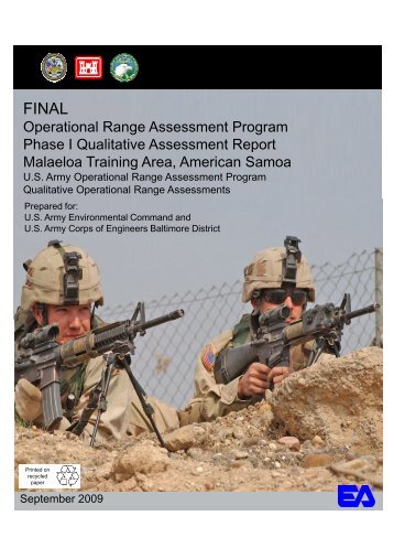 Operational Range Assessment Progra Phase I Qualitative ...