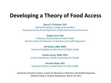 Developing a Theory of Food Access - Center for Research in ...