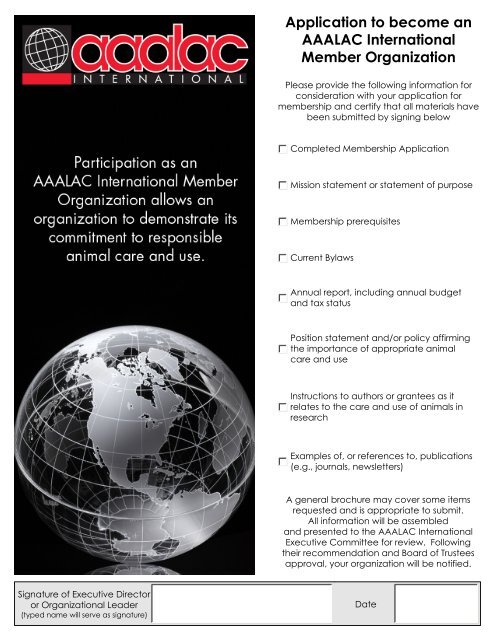 Member Organization Application Form - Aaalac