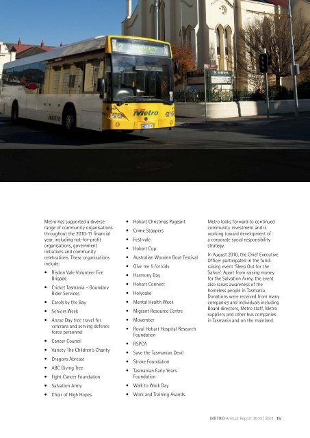 annual report 2010-11 - Metro Tasmania