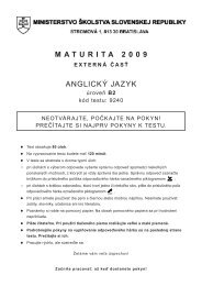 MATURITA 2009 ANGLICKÃ JAZYK - NÃºcem