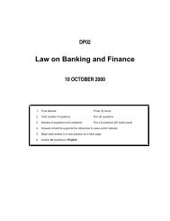 Law on Banking and Finance - Institute of Bankers Malaysia