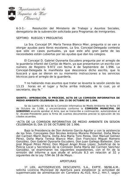 21 de Octubre - Ayuntamiento de Roquetas de Mar