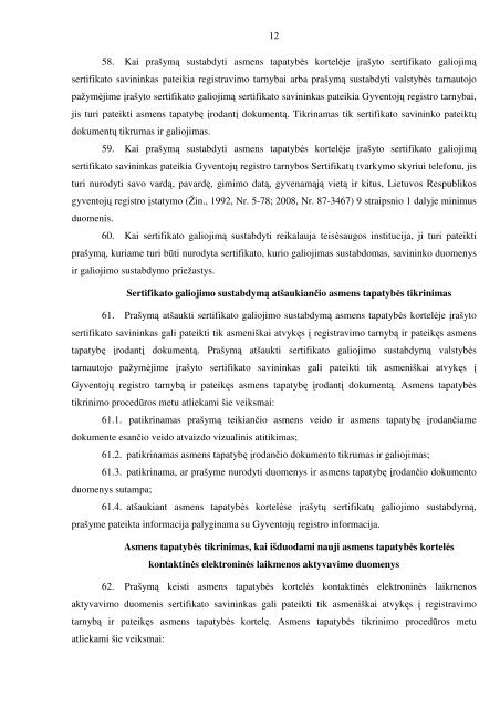 PATVIRTINTA GyventojÅ³ registro tarnybos prie Lietuvos ...