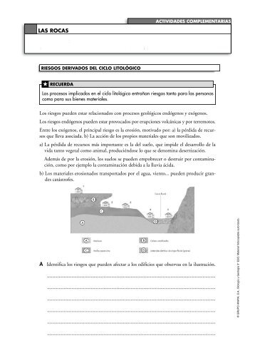 Los riesgos pueden estar relacionados con procesos geológicos ...