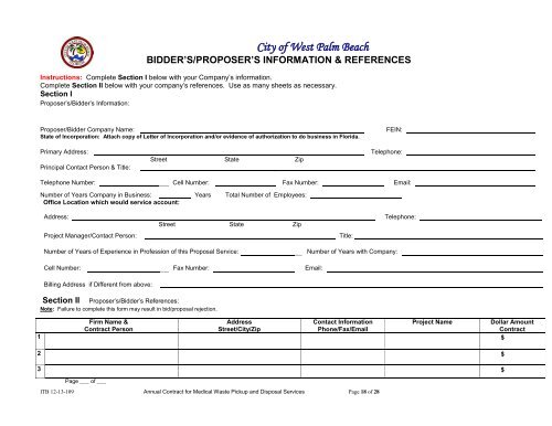 Annual Contract for Medical Waste Pickup and Disposal Services ...