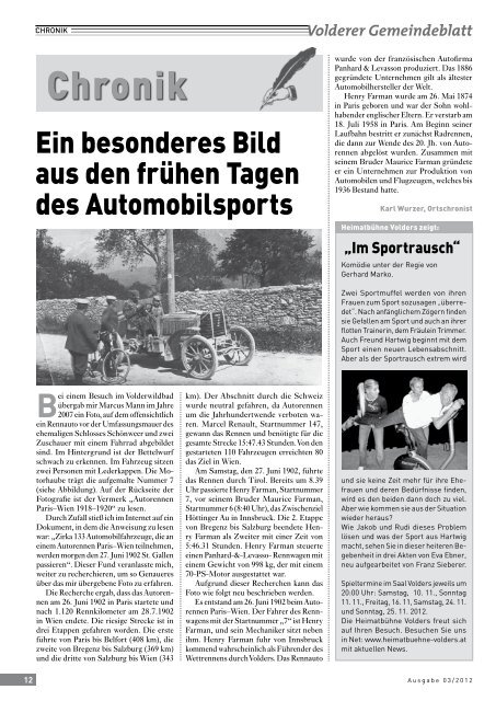 Volderer Gemeindeblatt - Gemeinde Volders - Land Tirol