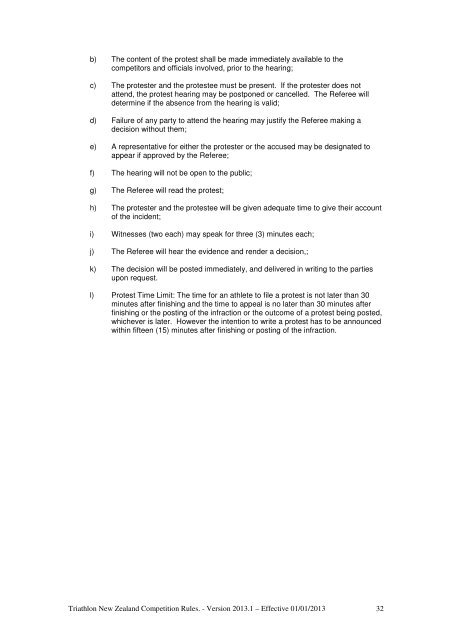 Triathlon NZ Competition Rules 2013 - Triathlon New Zealand