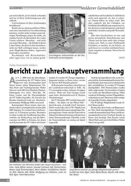 Volderer Gemeindeblatt - Gemeinde Volders - Land Tirol