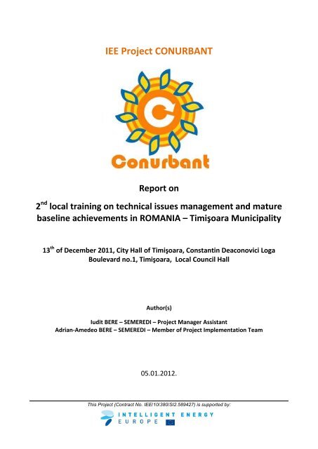 Report 2nd local training session in Timisoara ... - Conurbant