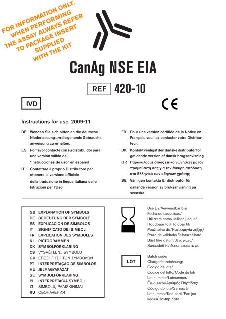 canag nse eia - full package insert - Fujirebio Diagnostics, Inc.