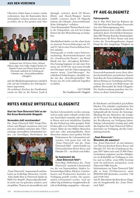Informationsblatt 2/2010 - Stadtgemeinde Gloggnitz
