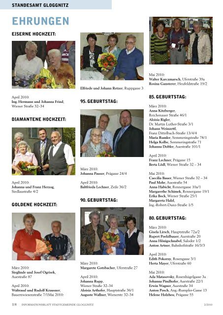 Informationsblatt 2/2010 - Stadtgemeinde Gloggnitz