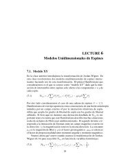 LECTURE 6 Modelos Unidimensionales de Espines