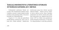 šiaulių universiteto literatūros istorijos ir teorijos katedra 2011 metais