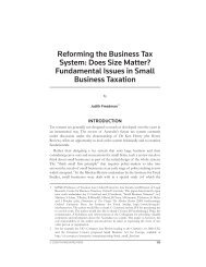 Reforming the Business Tax System: Does Size Matter - Faculty of Law