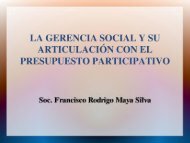 la gerencia social y su articulacion con el presupuesto participativo