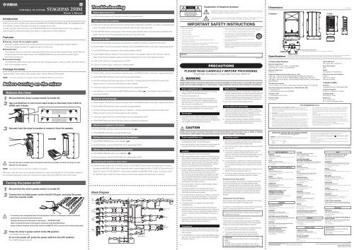 STAGEPAS 250M Owner's Manual