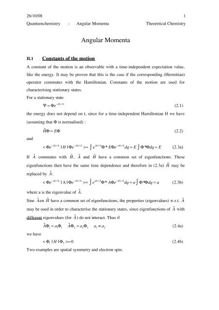 Reader Angular Momentum