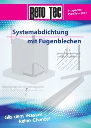 Systemabdichtung mit Fugenblechen - Betotec.de