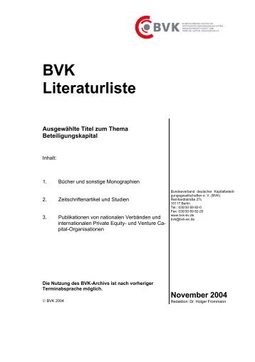 BVK Literaturliste - Factbook