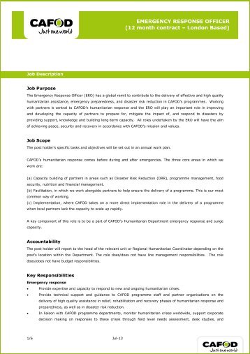 ERO Emergency Response Officer JD (234 kB) - Cafod