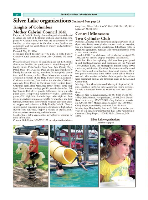 City of Silver Lake - The McLeod County Chronicle