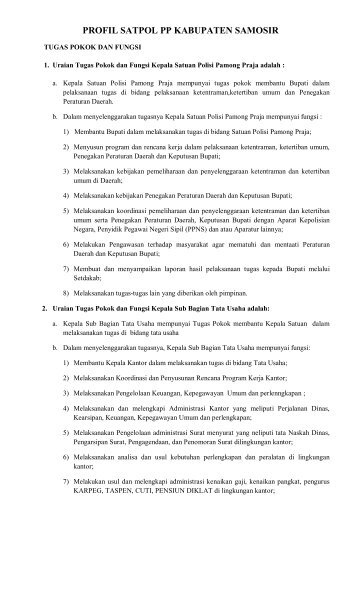 PROFIL SATPOL PP KABUPATEN SAMOSIR - Pemerintah ...