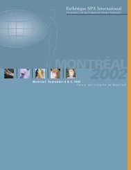 Montreal 2002 Program (english) - EsthÃ©tique Spa International