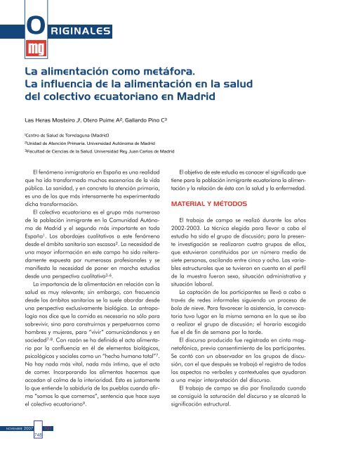 La alimentaciÃ³n como metÃ¡fora. La influencia de la alimentaciÃ³n en ...