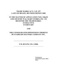 TM Ruling No 1 of 2006 - Belize Intellectual Property Office