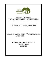 Preq of suppliers 2012-2014 - Kenya Wildlife Service