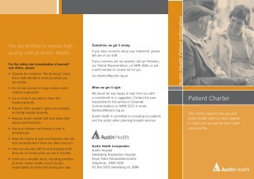 Patient Charter - Austin Health