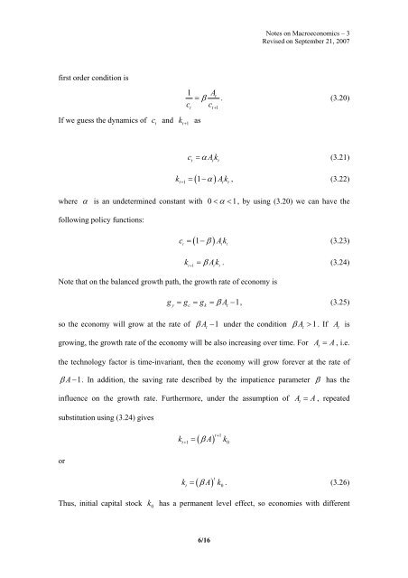 Endogenous Growth Model