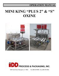 MINI KING âPLUS 2â & âSâ OXINE - IDD Process & Packaging, Inc.