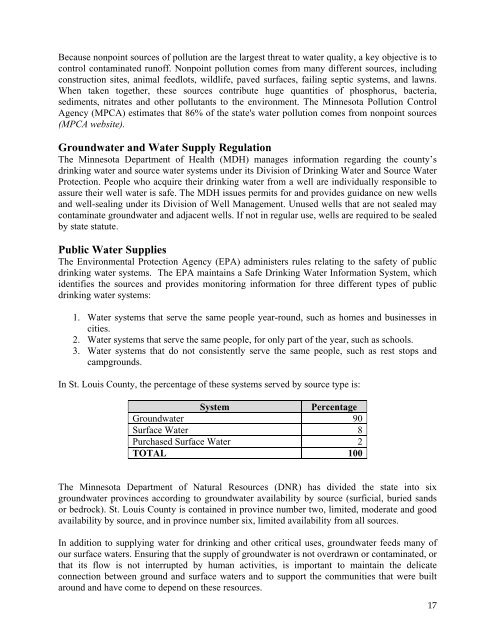 Comprehensive Water Management Plan - St. Louis County