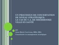 Recherche sur le processus de concertation de Sherbrooke Ville en ...