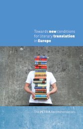 Towards new conditions for literary translation in Europe - Petra