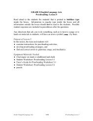 GRADE 8 English Language Arts Proofreading: Lesson 5 Read ...