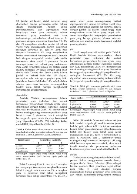 Pembuatan Minuman Probiotik dari Susu Kedelai dengan ... - UNS