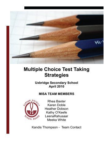 Multiple Choice Test Taking Strategies - Barrie Region MISA PNC ...