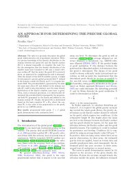 AN APPROACH FOR DETERMINING THE PRECISE GLOBAL GEOID