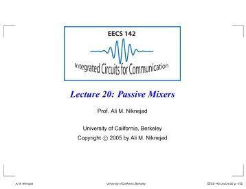 Passive Mixers - Ali M. Niknejad - University of California, Berkeley