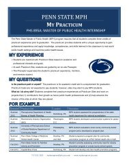 PENN STATE MPH - Biomedical Sciences Graduate Program