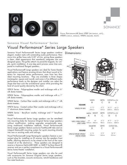 Visual PerformanceÂ® Series Large Speakers - Pilote Films