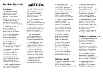 Die alten Rittersleit - KjG Rules