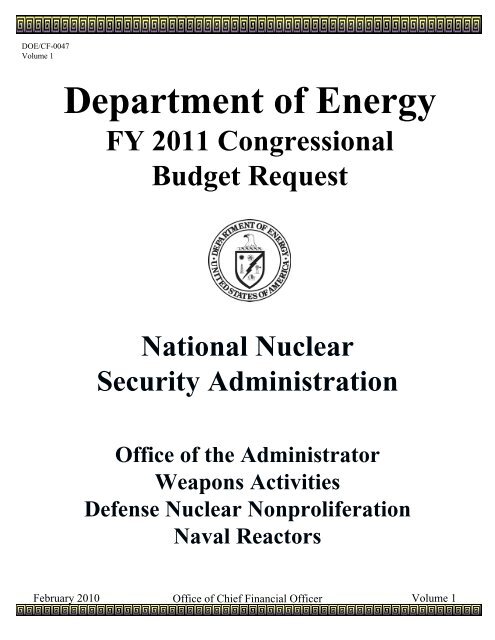 Budget - National Nuclear Security Administration