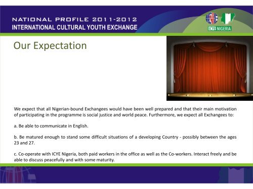 NATIONAL PROFILE 2011-2012 - ICYE